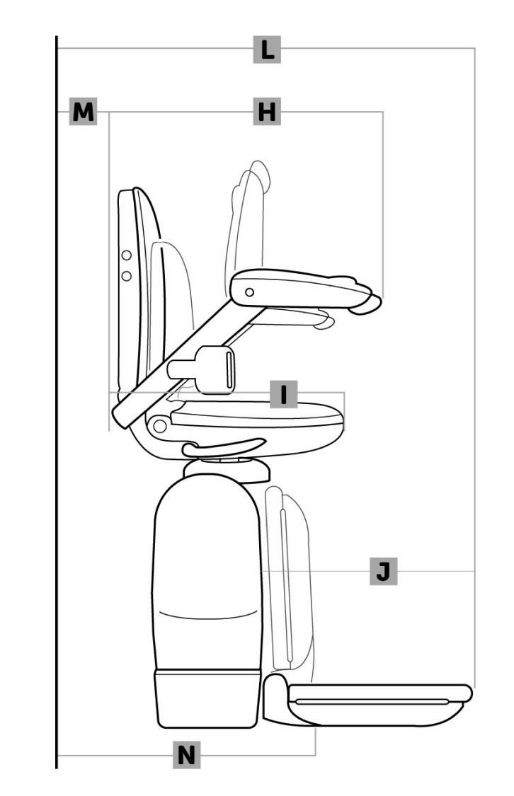 Acorn outdoor Stairlift in North Carolina side view